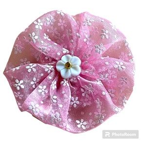 Organza Hair-clips, Baby Pink set of 6. Brooch